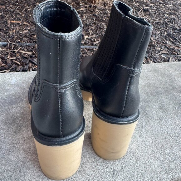 Dolce Vita Caster H20 Waterproof Leather Boots Chunky Heel Booties Size 8 - Picture 5 of 8